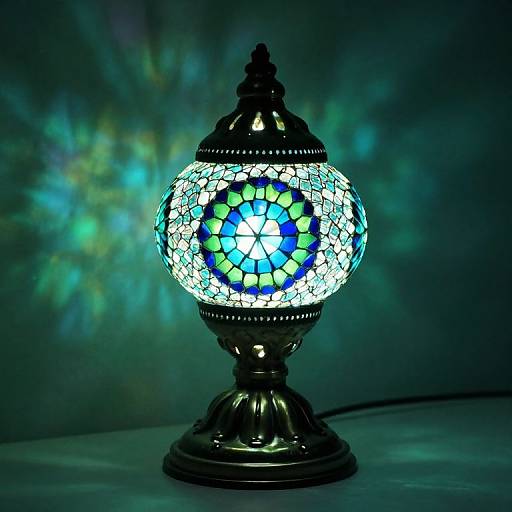 Ethereal Green Mosaic Table Lamp