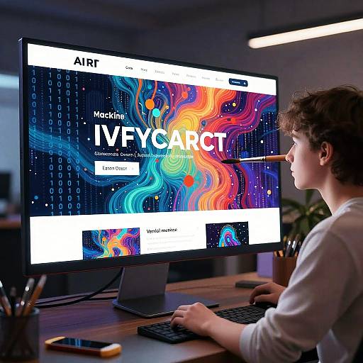 Young Artist Inspired by AI Art