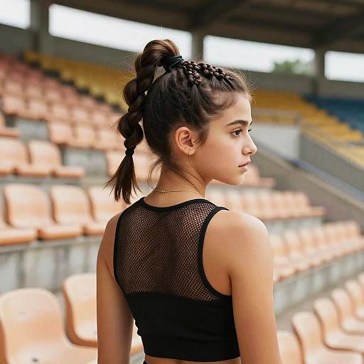 Mini Twists Hairstyle on Female Athlete