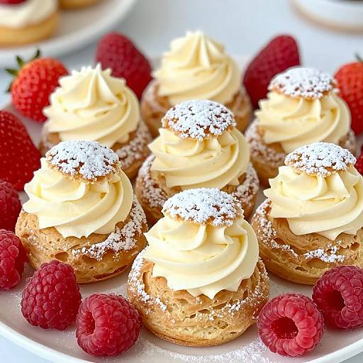 Elegant Cream Puffs with Berries