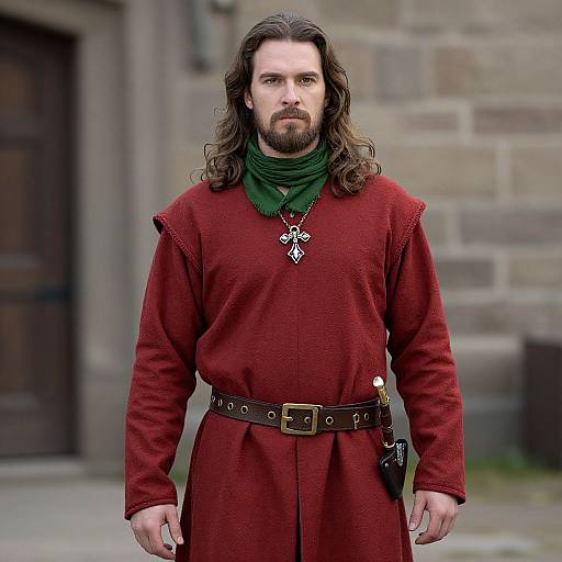 Medieval Man with Long Hair