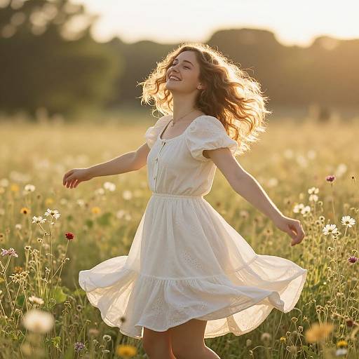 Radiant Summer Serenity with Joyful Woman