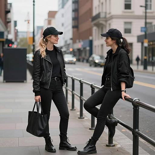 Urban Scene with Two Stylish Women