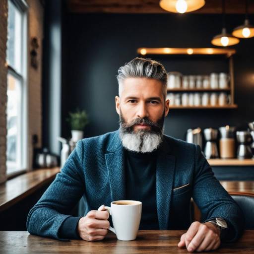 Stylish Man Drinking Coffee in Café