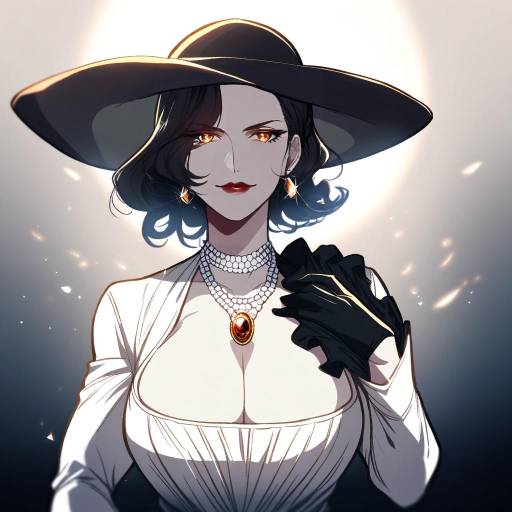 Illustration of Alcina dimitrescu, resident evil in the style of Takatsuki nato