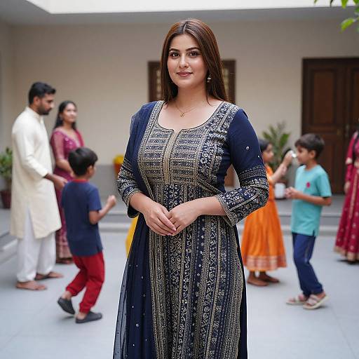 Elegant Woman in Traditional Festival Attire