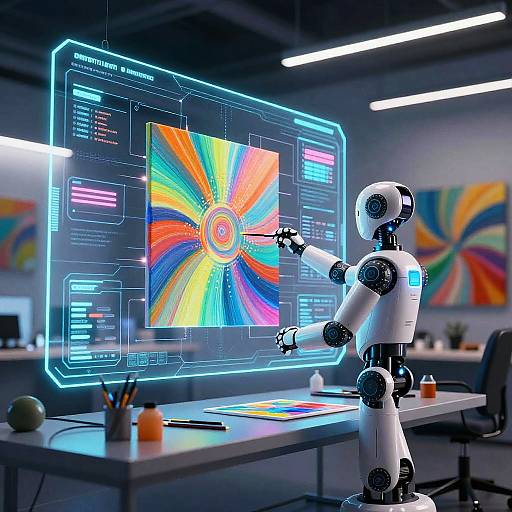 Futuristic AI Art Studio