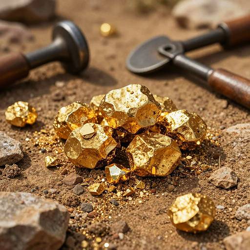 Hyper-Realistic Gold Rush Close-Up