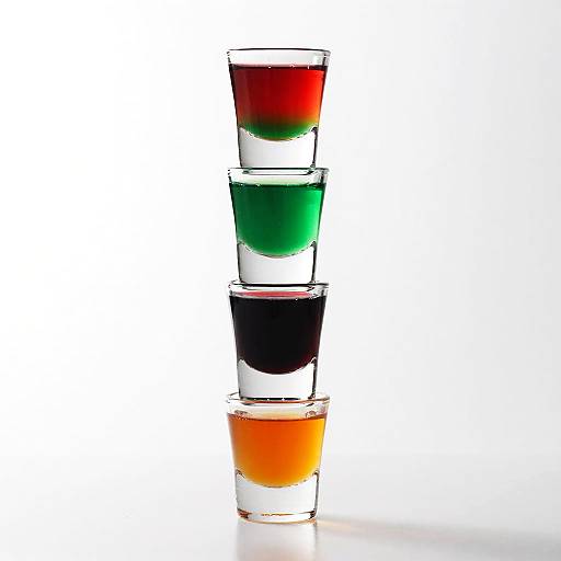 Vibrant Stacked Layered Shot Glasses