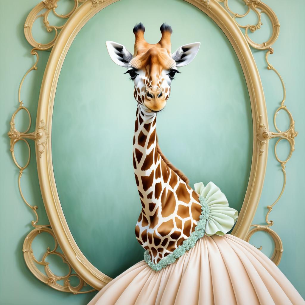 Victorian Giraffe in Pop Surrealism Style