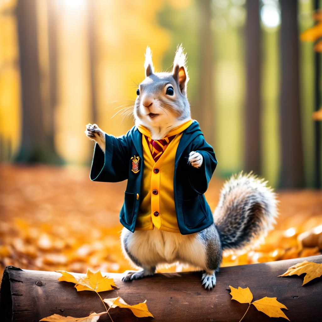 Whimsical Squirrel as Harry Potter