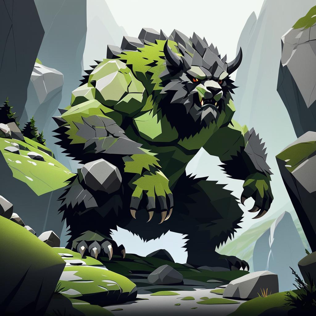 Eerie Mountain Creature Concept Art