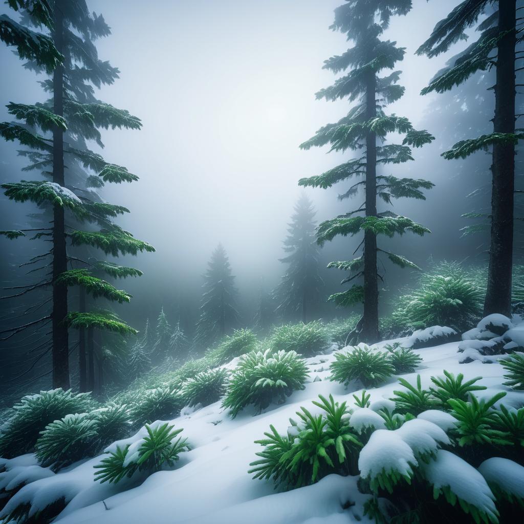 Cinematic Foggy Forest at Dusk