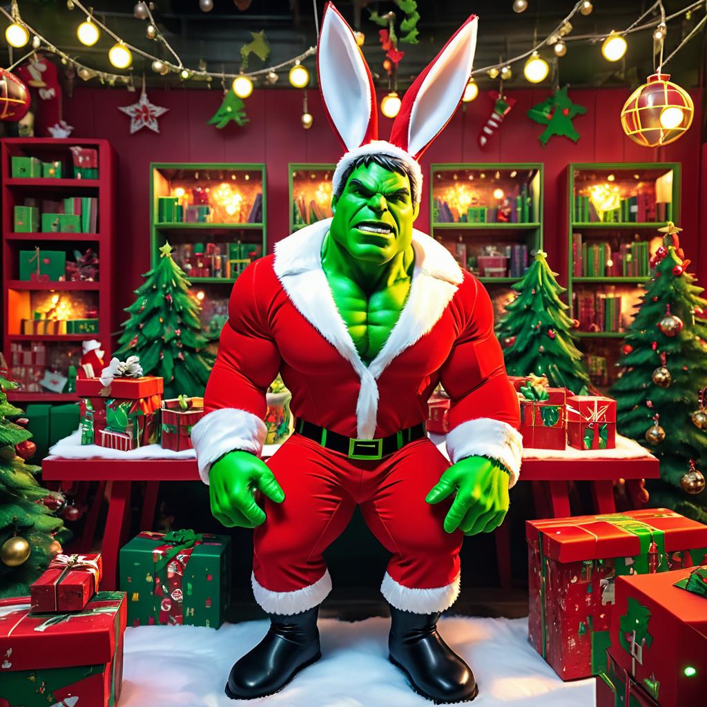 Hulk as a Festive Easter Bunny