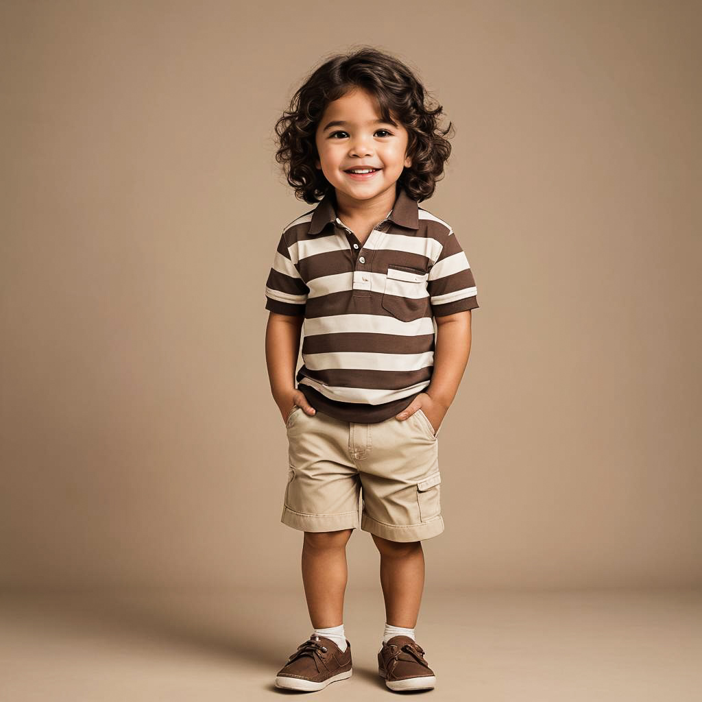 Joyful Preschooler in Trendy Summer Outfit