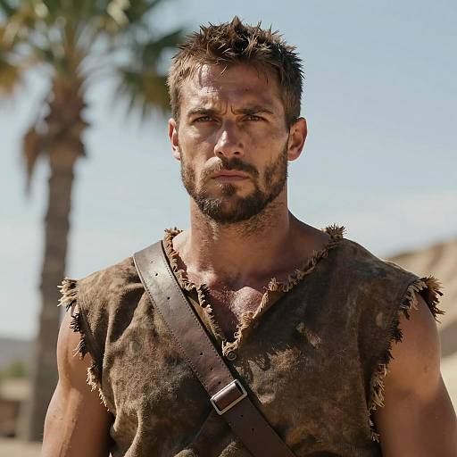 Muscular Man in Caveman Costume