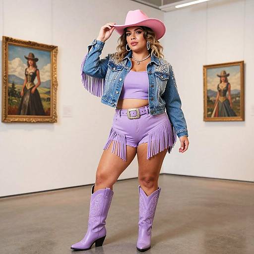 Glamorous Vibrant Cowgirl Portrait