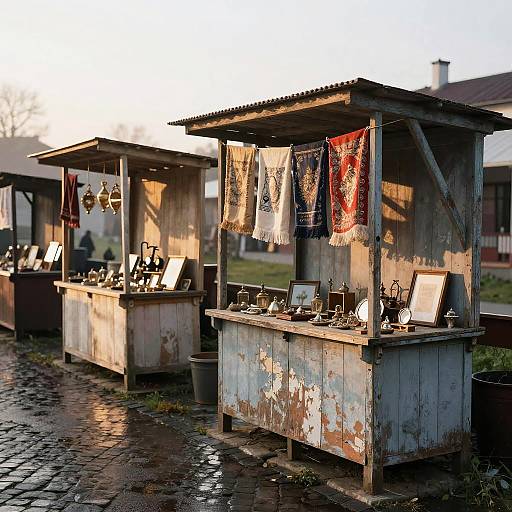 Vintage Market Scene at Dawn
