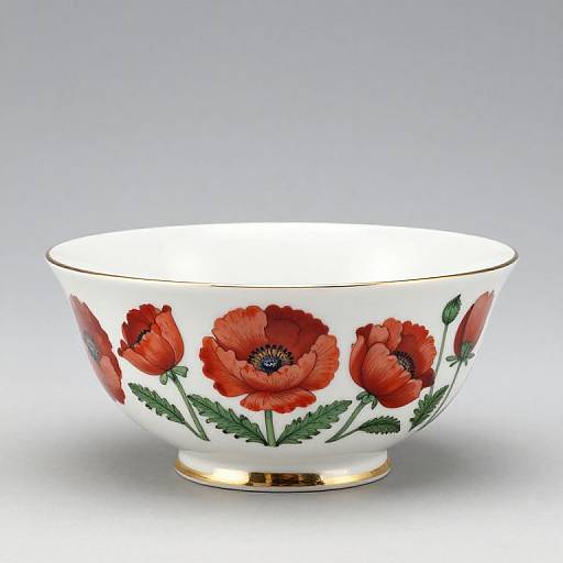 Elegant Royal Worcester Poppies Bowl