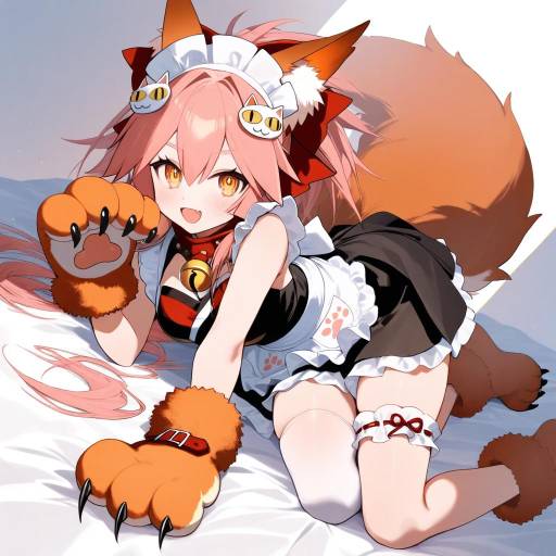 Whimsical Fox Girl in Maid Costume