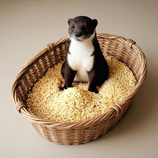 Otter Enjoying Paella in a Basket Otter Enjoying Paella in a Basket