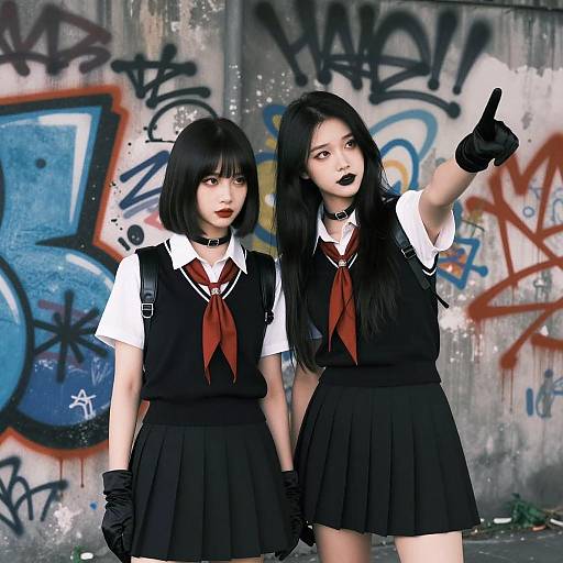 Urban Chic: Gritty Schoolgirl Duo