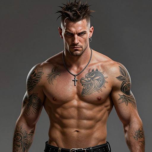 Intricate Digital Painting of Punkish Man