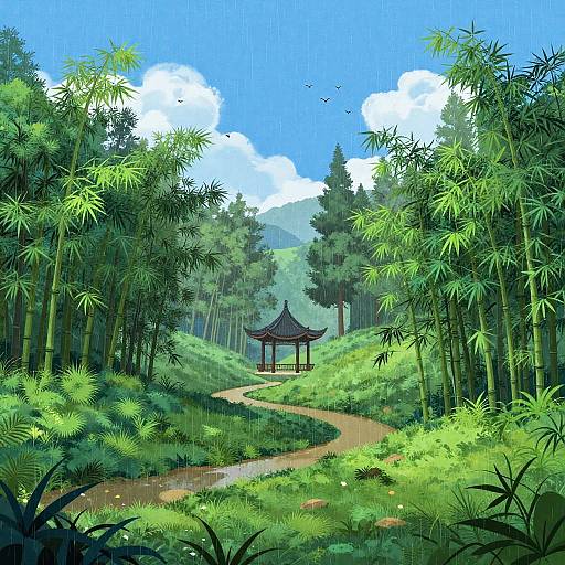 Whimsical Bamboo Forest Pavilion