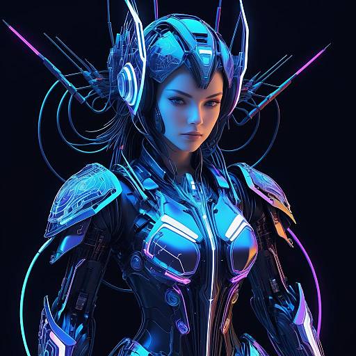 Luminous Cybernetic Robot Fighter Pilot