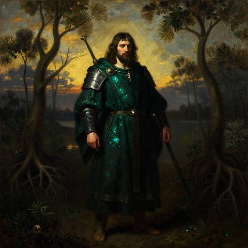 Baroque Style Orc War Priest in Bioluminescent Mangrove