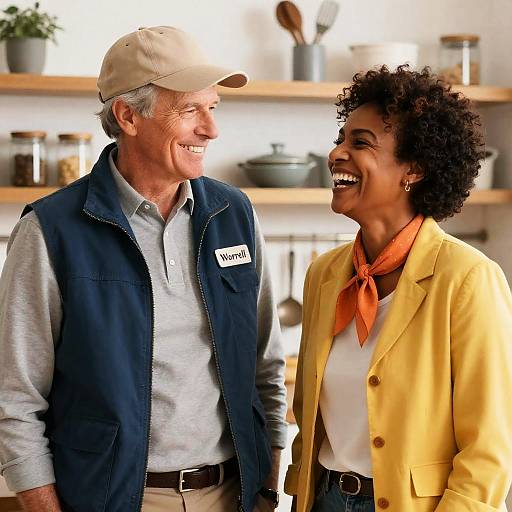Joyful Kitchen Moment between Friends