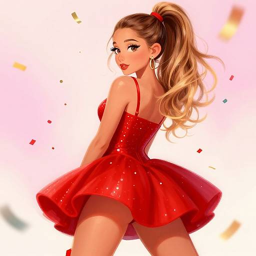 Festive Ariana Grande Illustration