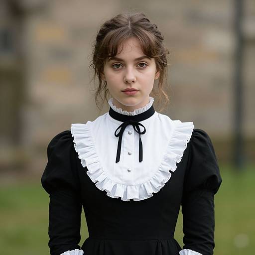 Victorian Woman in Black Dress