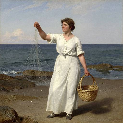Fisher Woman by the Sea