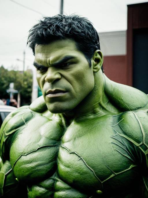 Man in Photorealistic Hulk Costume
