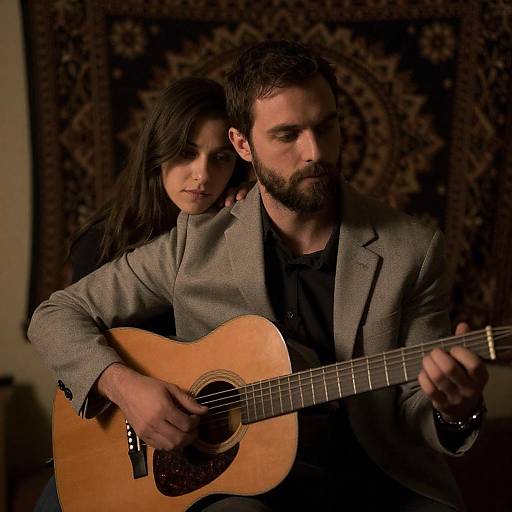 Intimate Guitar Session in Dim Light