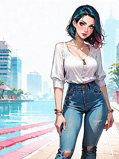 Business Casual Woman in Teal Blouse