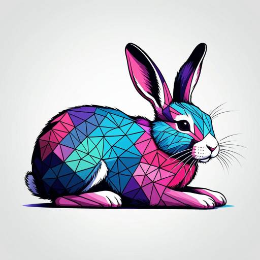 Geometric Digital Art of Rabbit