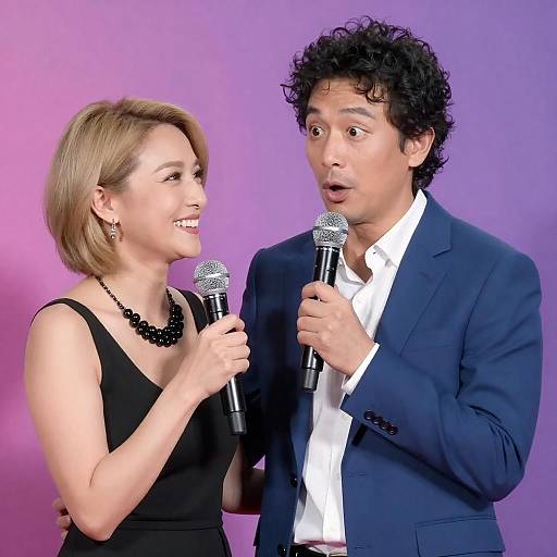 Surprised Man and Smiling Woman Together