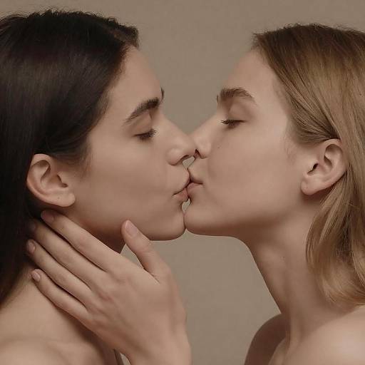 Intimate Moment: Two Women Kissing