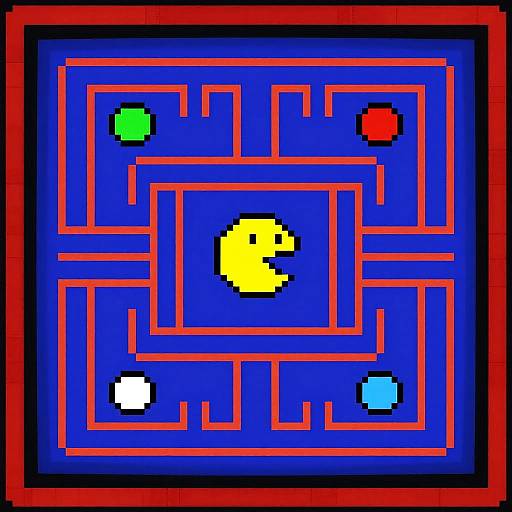 Pac Man Pixel Art Maze
