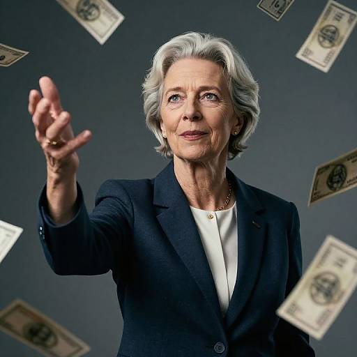 Christine Lagarde Throwing Money Portrait