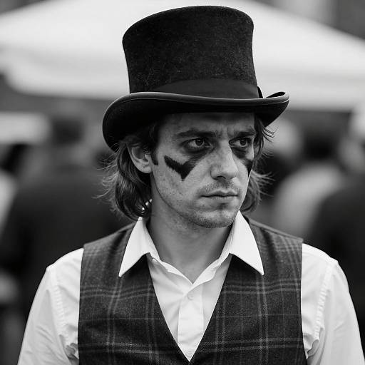 Intense Portrait of a Man in Top Hat