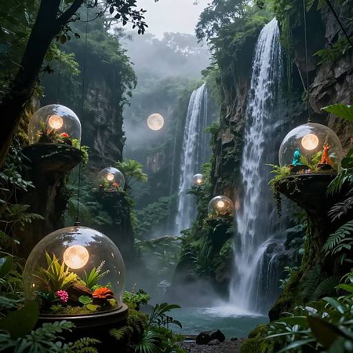 Ethereal Ecosystems in Glass Domes
