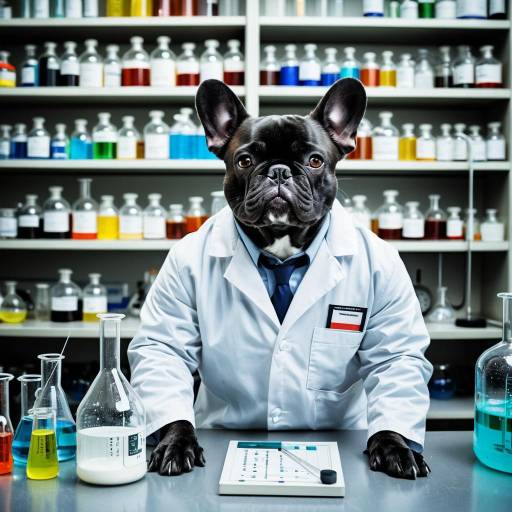 Humorous French Bulldog Scientist in Lab