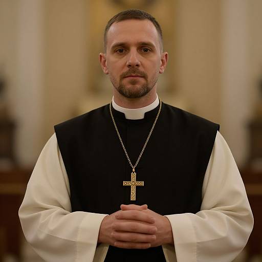 Realistic Male Priest Portrait