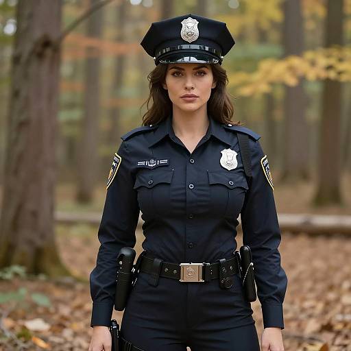 Beautiful Cop Woman Halloween Costume Photo