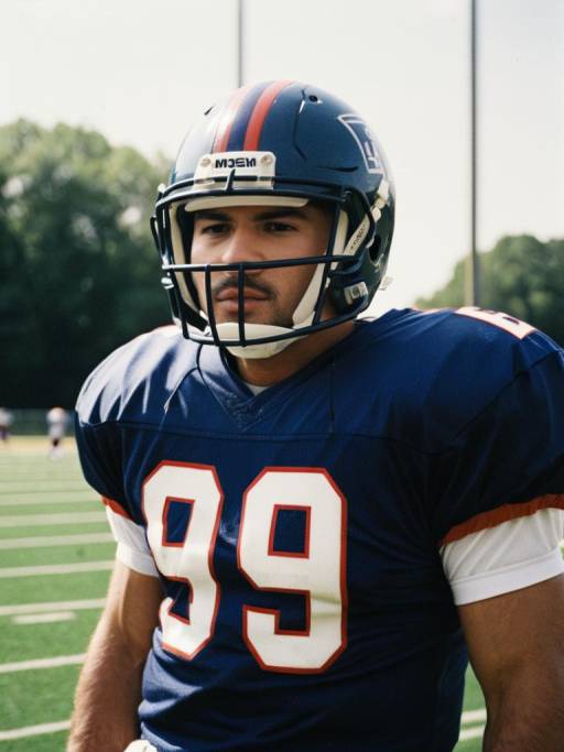 American Football Player in Uniform