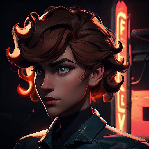 Curly Haired Infiltrator in Neon Shadows