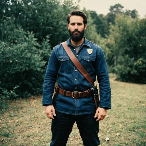 Man in Vintage Police Costume Outdoors